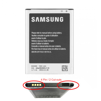 Батерии Батерии за Samsung Оригинална батерия B500BE с 4 пина за Samsung Galaxy S4 mini i9195 LTE 